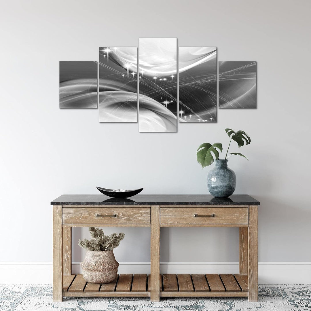 Runa Art Wandbilder Abstrakt 5 Teilig Bild auf Vlies Leinwand Deko Wohnzimmer Schlafzimmer Diamant S