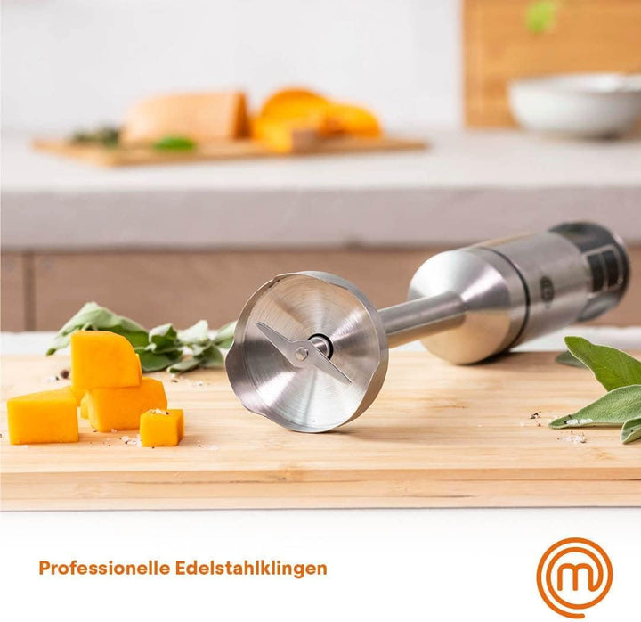 MasterChef Stabmixer Edelstahl 3 in 1, Pürierstab mit Elektrische Schneebesen &amp; Hand Milchaufschäume
