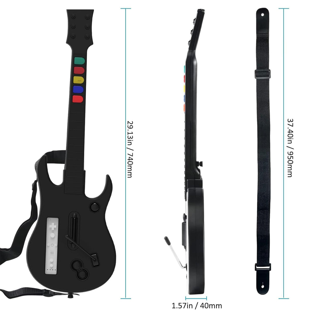 DOYO Drahtloser Wii Controller für Guitar Hero und Rock Band, kompatibel mit allen Guitar Hero Spiel