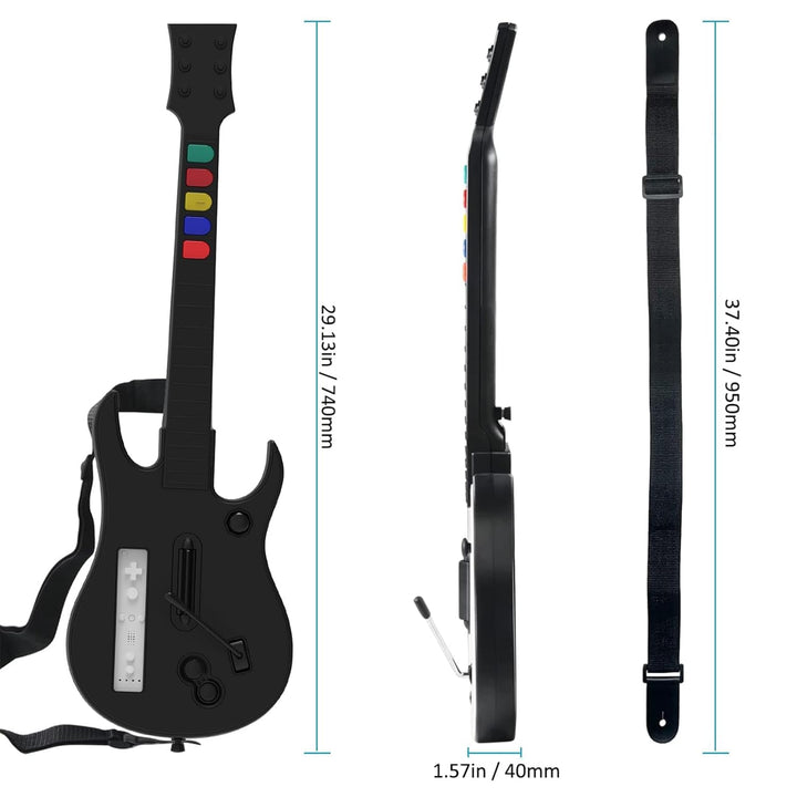 DOYO Drahtloser Wii Controller für Guitar Hero und Rock Band, kompatibel mit allen Guitar Hero Spiel