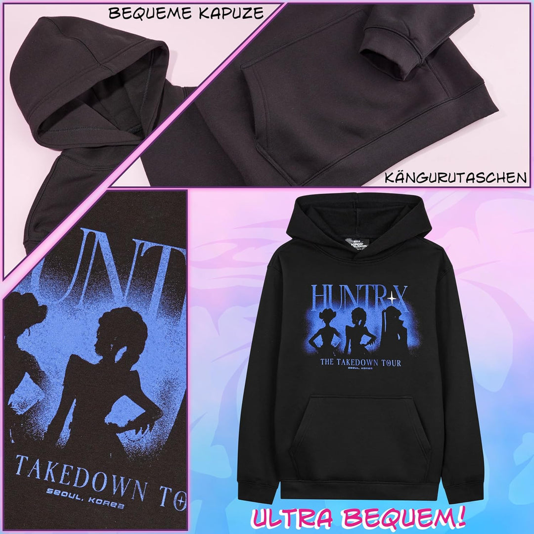 KPop Demon Hunters Offiziell Hoodie Mädchen Teenager, Taschen Fleece Pullover, Anime Huntrix Saja Bo