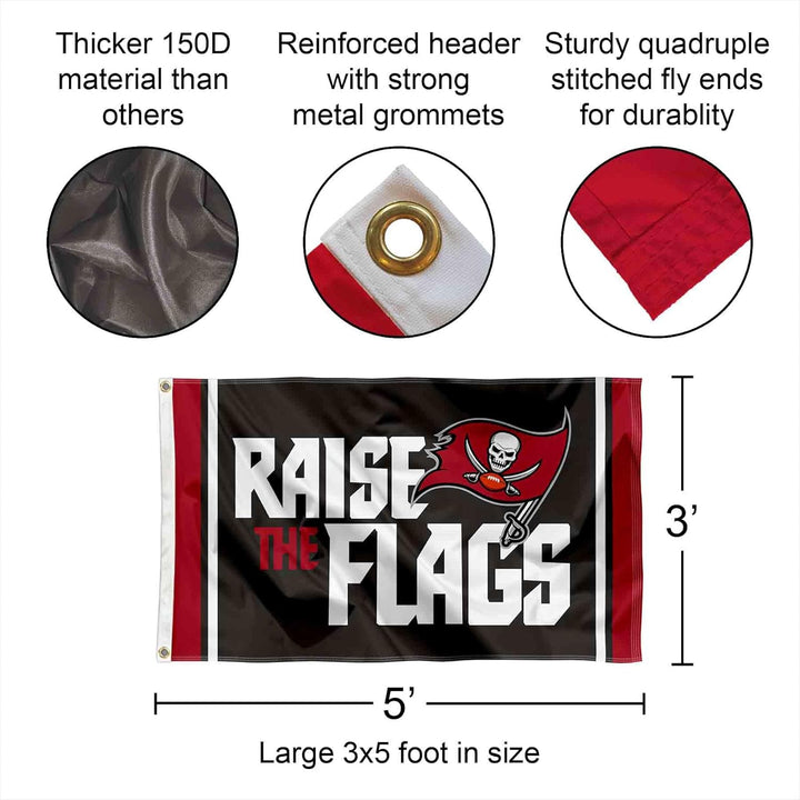 Tampa Bay Buccaneers Raise The Flags Banner und Tapisserie-Pads