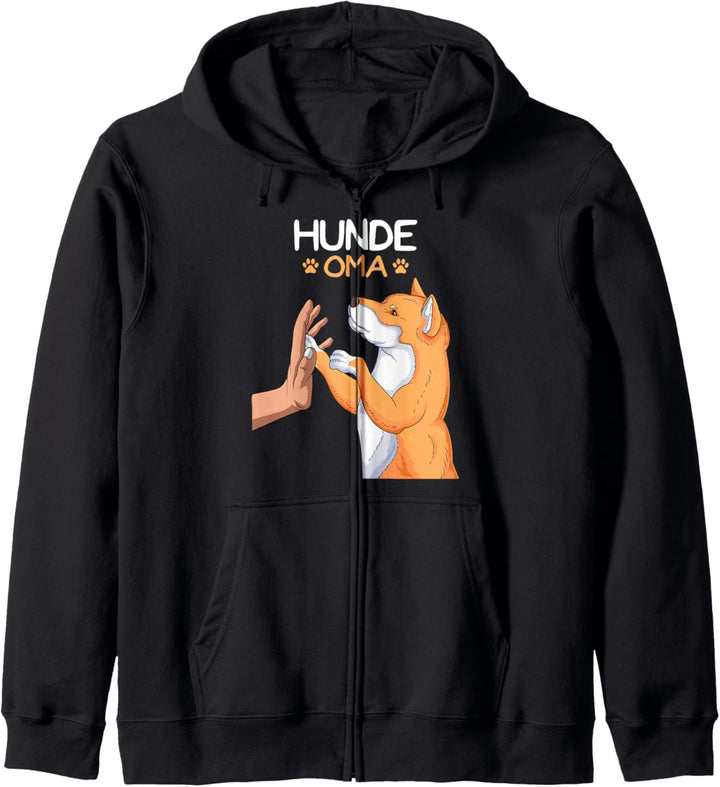 Hunde Oma Shiba Inu Hund Frauchen Kapuzenjacke