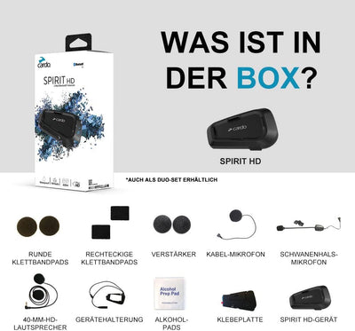 CARDO, kostenloses Motorrad-Gegensprechanlagen-Kit Bluetooth Spirit HD Duo Spirit HD