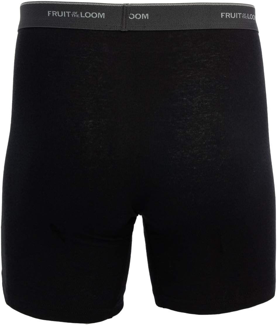 Fruit of the Loom Mens Boxer Briefs 12 Pack Random Underwear Cotton with Fly, Tag Free Small, S Baum