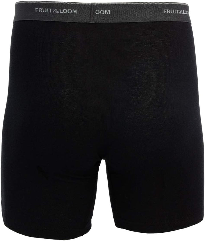 Fruit of the Loom Mens Boxer Briefs 12 Pack Random Underwear Cotton with Fly, Tag Free Small, S Baum