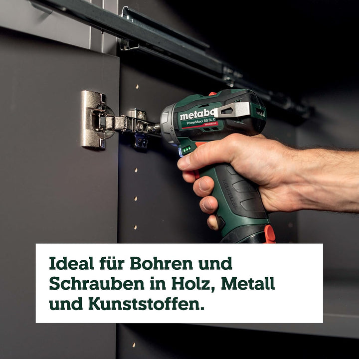 Metabo PowerMaxx BS BL Q Akku-Bohrschrauber 12V (Schrauber mit 2x Akku und Ladegerät in Kunststoffko