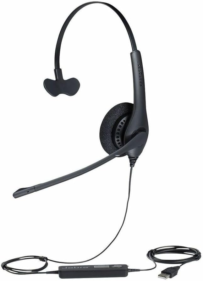 Jabra Biz 1500 USB-A On-Ear Mono Headset - Kabel-Kopfhörer mit geräuschunterdrückendem Mikrofon, Bed
