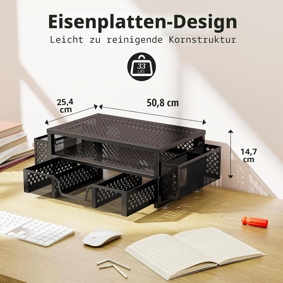 Simple Trending Monitorständer aus Metall mit 2 Ebenen, Monitorerhöhung und Computer-Schreibtisch-Or