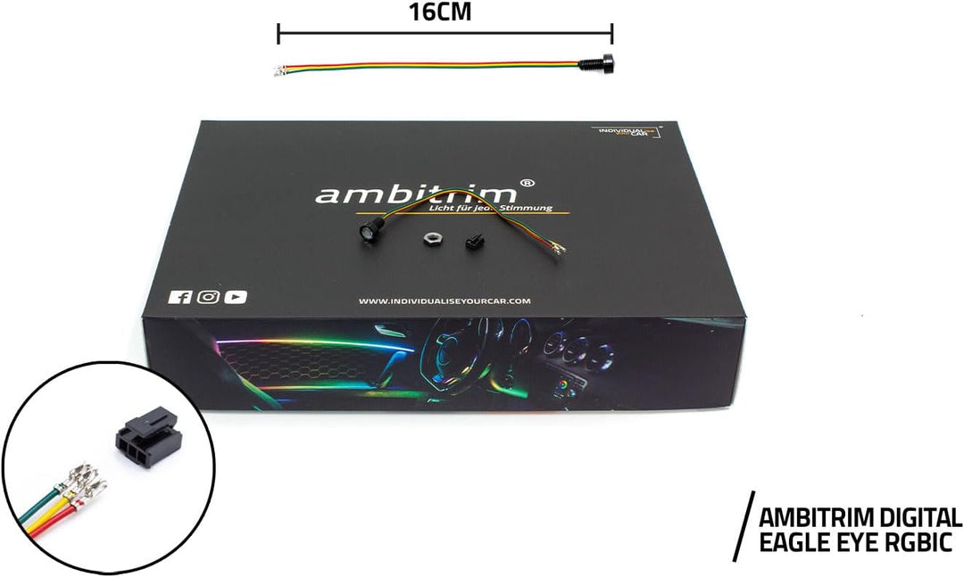 Digital RGB PRO LED Ambientebeleuchtung | Neuheit 2023 RGB Steuerung Via App | Kabellos mit 16,7 Mil