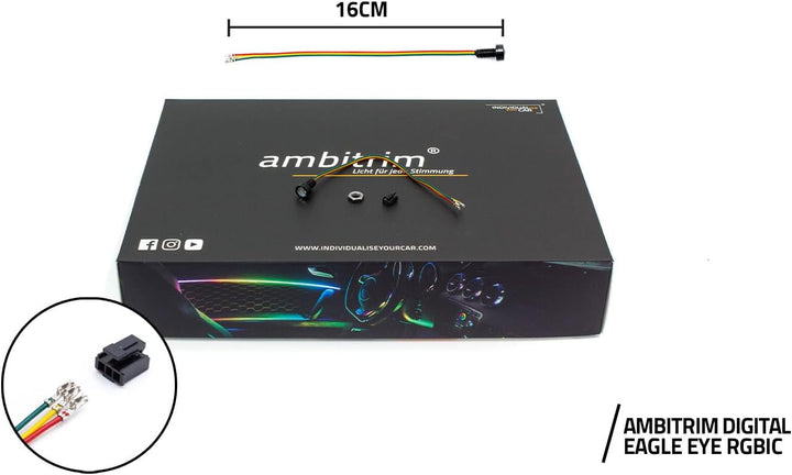 Digital RGB PRO LED Ambientebeleuchtung | Neuheit 2023 RGB Steuerung Via App | Kabellos mit 16,7 Mil