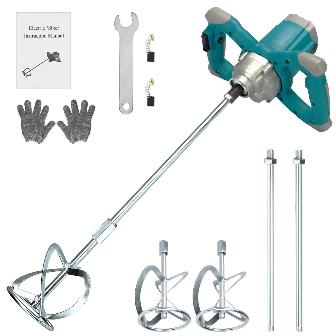 Elektrischer Hand-Zementmischer, 2100 W elektrischer Betonmischer mit 6 Geschwindigkeiten, 220 V Han