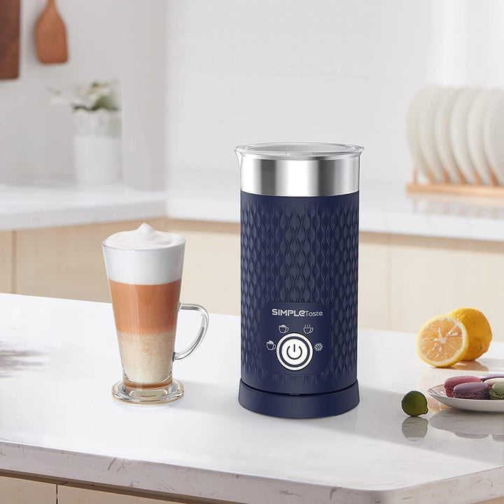 SIMPLETASTE Milchaufschäumer, 4 in 1 Elektrischer Automatischer Milchschäumer für Heissen und Kalten