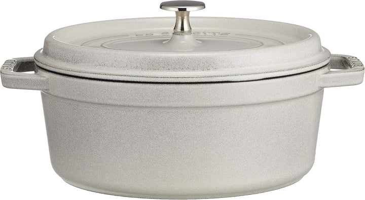 STAUB 11023107 – Schmortopf aus Gusseisen mit ovalen Pfoten, 23 cm, Weiss, Mehrfarbig, One Size