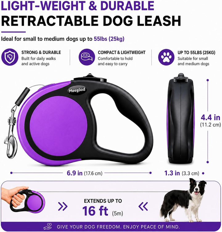 MigooPet Hundeleine, strapazierfähig, einziehbar, 4.6 m, in 2 Grössen erhältlich, robuste und langle