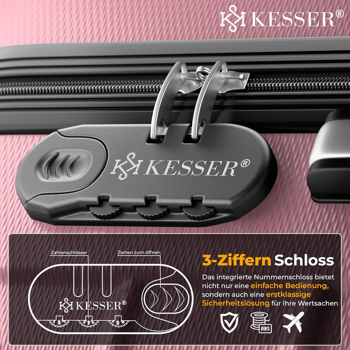 KESSER® 4tlg. Hartschalenkofferset Hartschalenkoffer Reisekoffer Set Reisekofferset Trolley Koffer 4