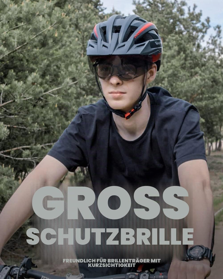 VICTGOAL Fahrradhelm MTB Mountainbike Helm mit magnetischem Visier Abnehmbarer Sonnenschutzkappe und