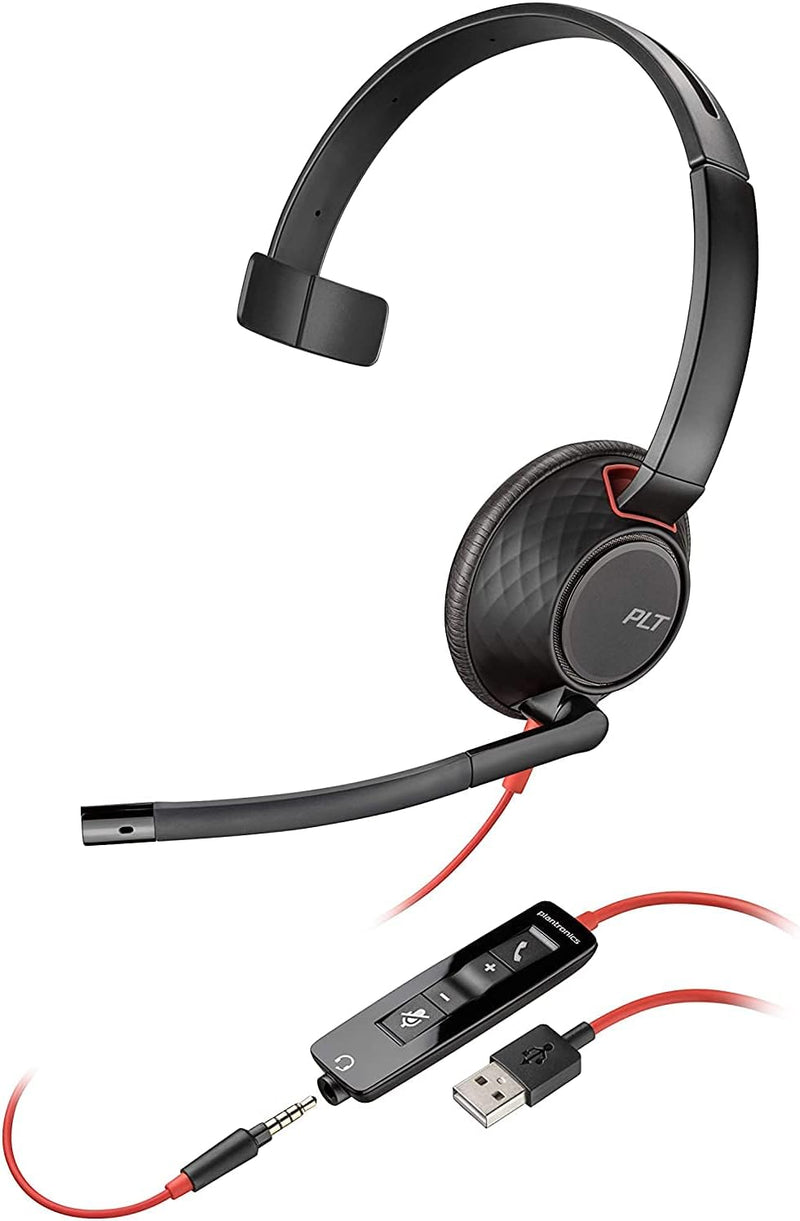 Plantronics – Blackwire 3215, kabelgebundenes USB-C Headset – Ein-Ohr Headset (Mono) mit Mikrofonarm