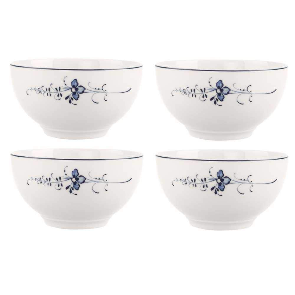 Villeroy &amp; Boch Vieux Luxembourg Müslischalen 4er Set 650ml weiss blau Porzellan