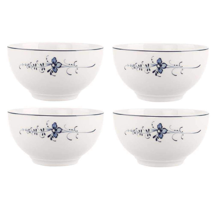 Villeroy &amp; Boch Vieux Luxembourg Müslischalen 4er Set 650ml weiss blau Porzellan