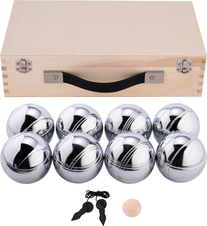 Engelhart - 010206 - Petanque Kugeln Set (8 boulekugel ) Luxus Petanque Spiele - Boules-Set In Holzk
