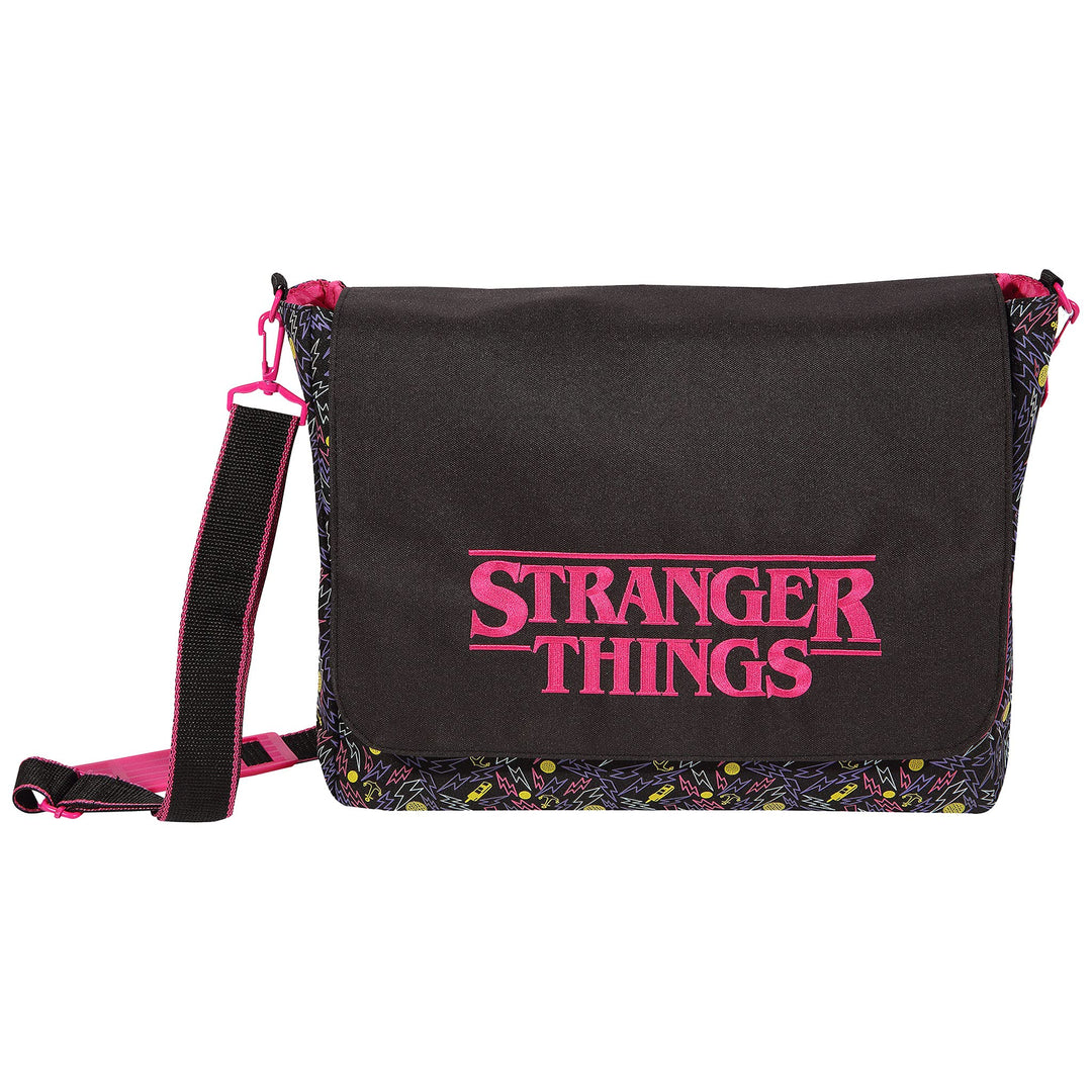 Stranger Things 80er Jahre drucken mit Logo Rucksack, Damen, One Size, Schwarz, Offizielle Handelswa