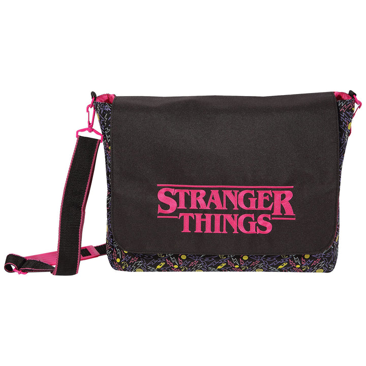 Stranger Things 80er Jahre drucken mit Logo Rucksack, Damen, One Size, Schwarz, Offizielle Handelswa