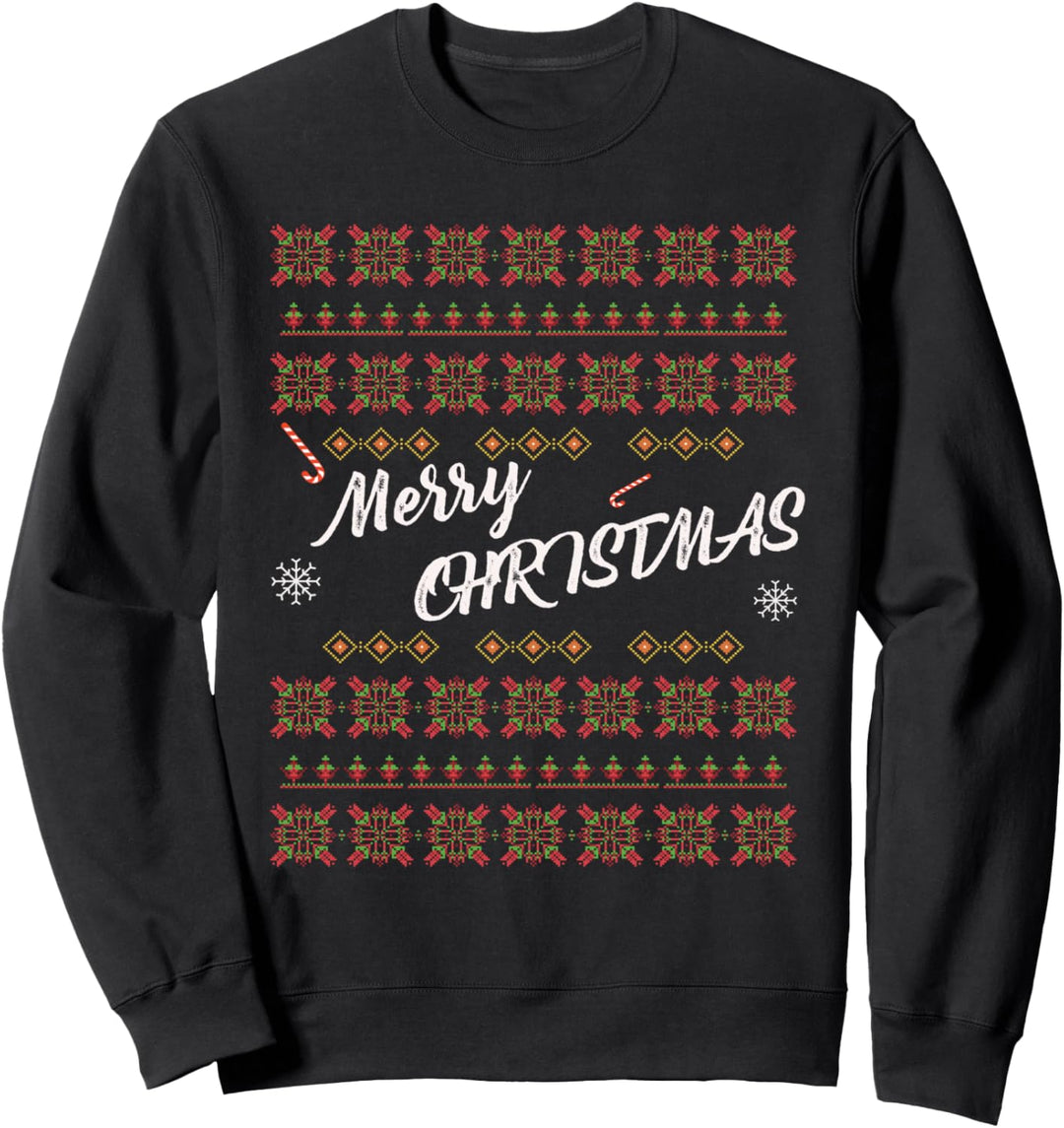 Merry Christmas Fröhliche Weihnachten Weihnachtsmann Sweatshirt