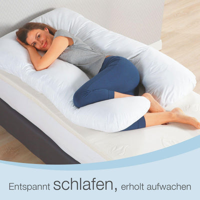 maxVitalis Schwangerschaftskissen in ergonomischer U Form, Stilkissen mit abnehmbarem und waschbarem