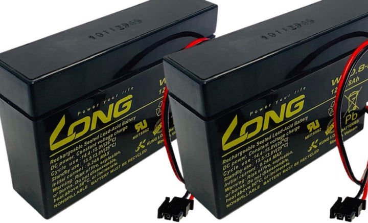 2X Akku WP0.8-12H 12V 0,8Ah Molex Stecker kompatibel Heim & Haus AGM Blei Batterie WSB Set