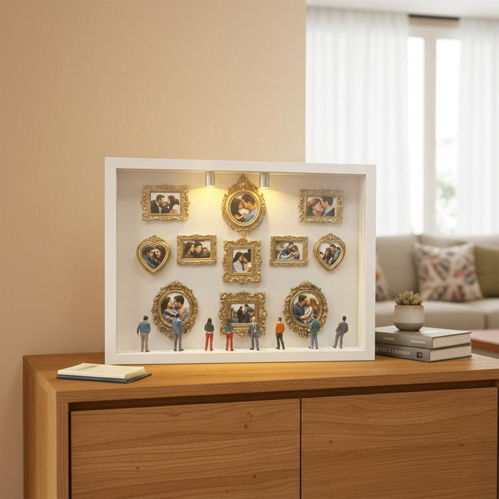 Generisch DIY Mini Museum Silhouette Box, Mini Figuren Menschen Museum, Kreatives Erinnerungsdisplay