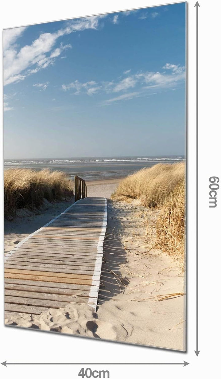 banjado® Glas Magnettafel mit 4 Magneten - Magnetwand 40x60cm mit Motiv Dünen - Memoboard/Pinnwand m