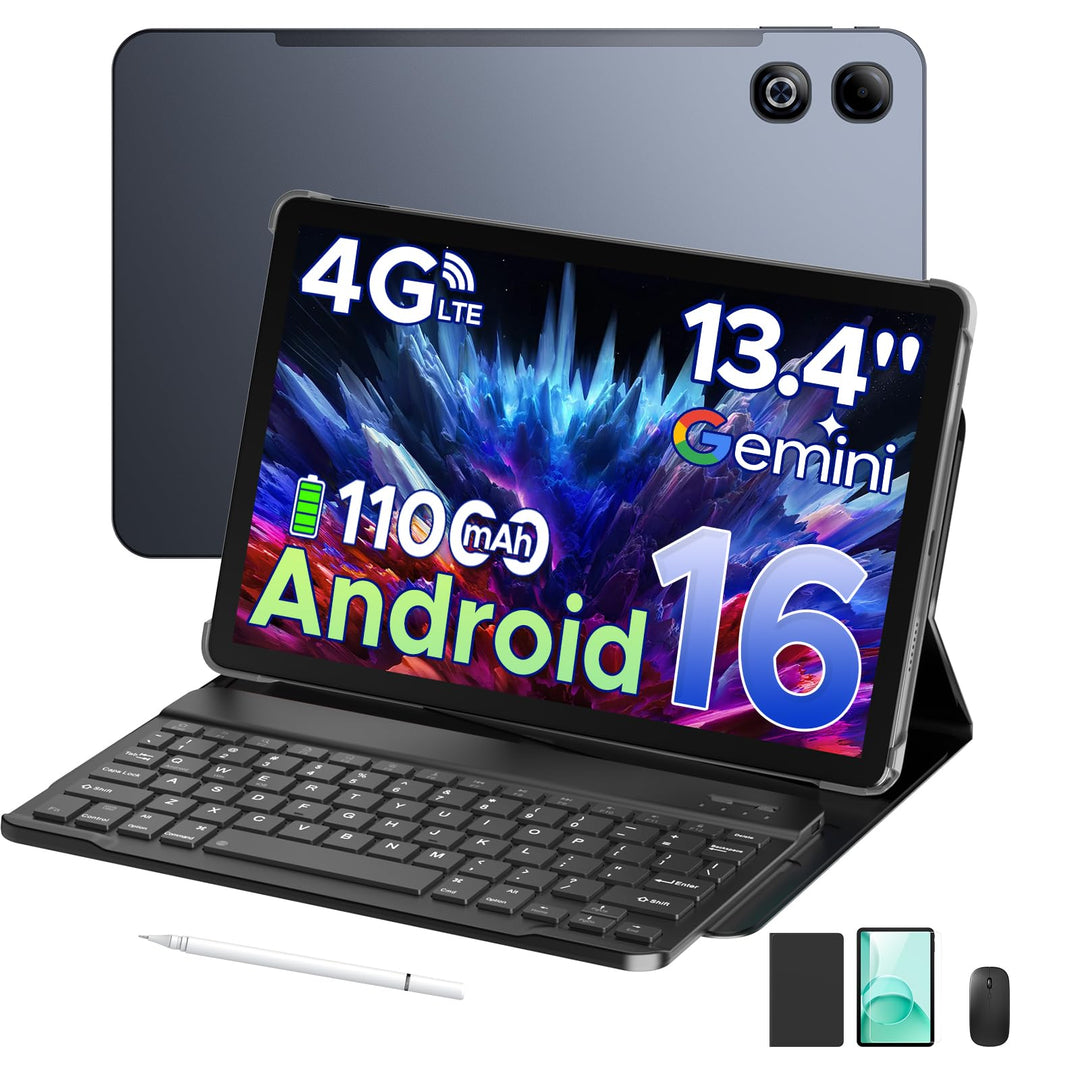 Tab G6 Max Android 16 Tablet 13,4 Zoll FHD+ 90Hz 32GB RAM+256GB ROM 11000mAh Tablet mit SIM Card Slo