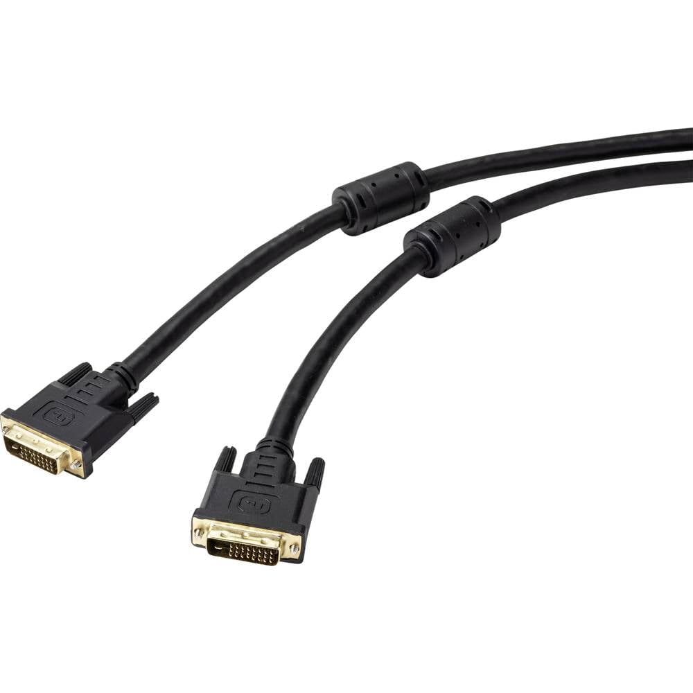 Renkforce DVI Anschlusskabel DVI-D 24+1pol. Stecker, DVI-D 24+1pol. Stecker 20.00 m Schwarz RF-46951