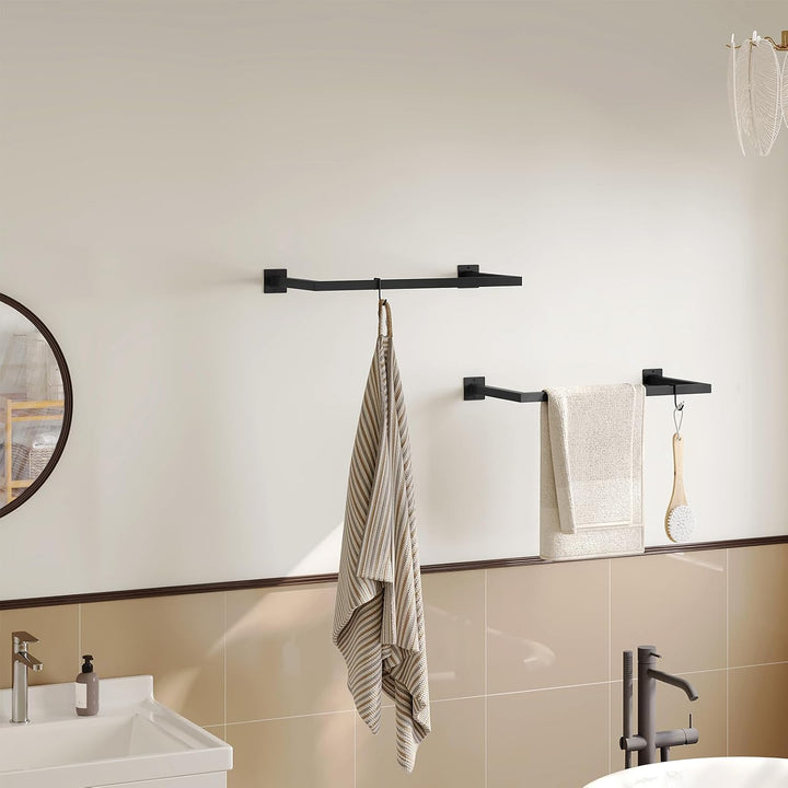 2er Set Kleiderstange Wand Rechteck, Garderobenstange Wandmontage, aus Industrierohr, platzsparend,