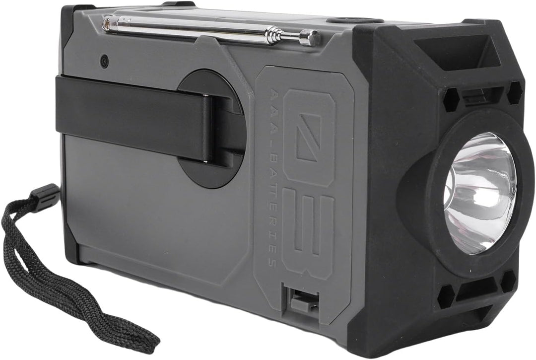 Solarbetriebenes Kurbelradio mit Kurbel, 3 LED-Helligkeit von Lalligne, Multi-Power, Handheld AM/FM