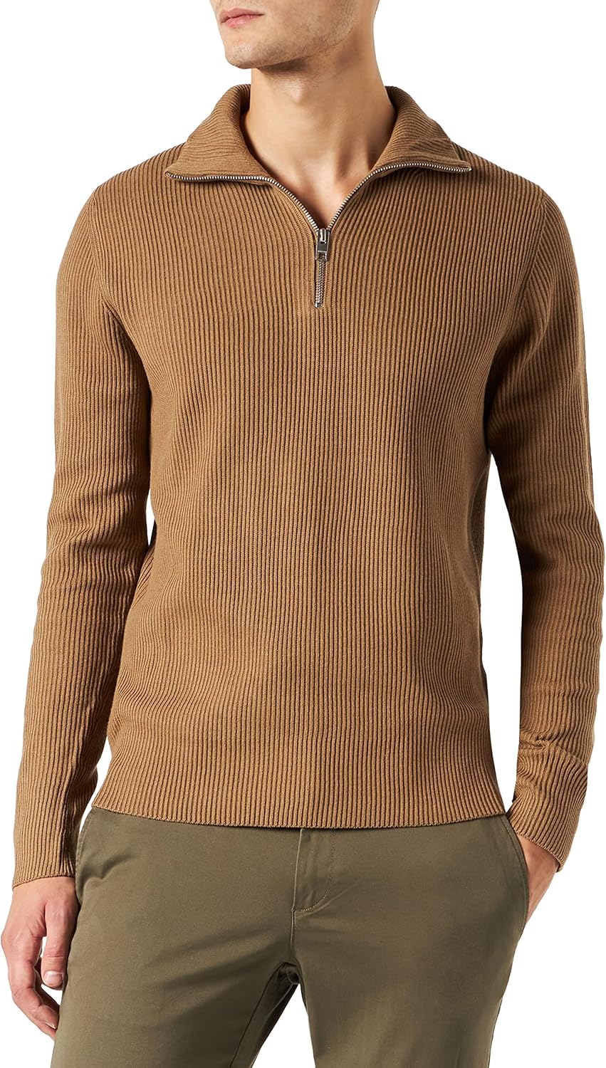 Jack & Jones Men's Jprperfect Knit Half Zip Sn Sweater S Otter, S Otter