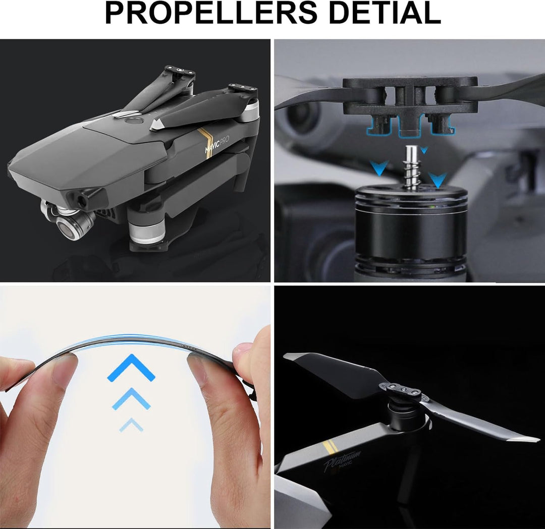 Mavic Pro Propeller, 8 Pcs Drohne Mavic Pro Propeller mit Push-Typ-Schnellverschluss-Design, Mavic P