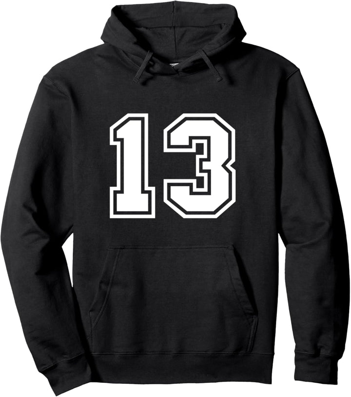 Team Jersey Nummer # 13 Sportgeschenk Pullover Hoodie