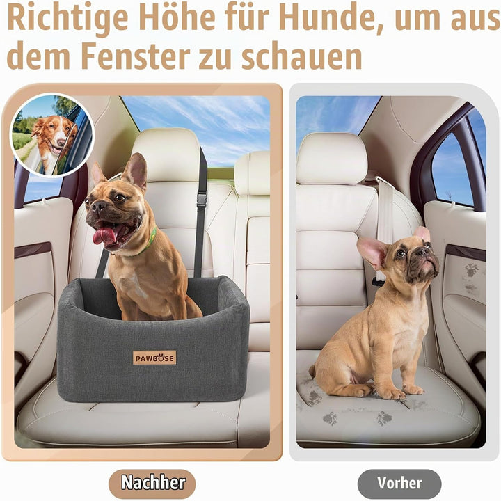 Hunde Autositz, Haustier Autositz für mittlere Hunde bis zu 15 kg, Hund Booster Autositz mit Hund Si