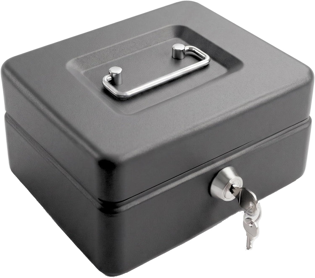 Requisite Needs Metall-Spardose, 15,2 cm, Stahl, für Bargeld, Pfand, mit Schloss, 2 Schlüssel für Si