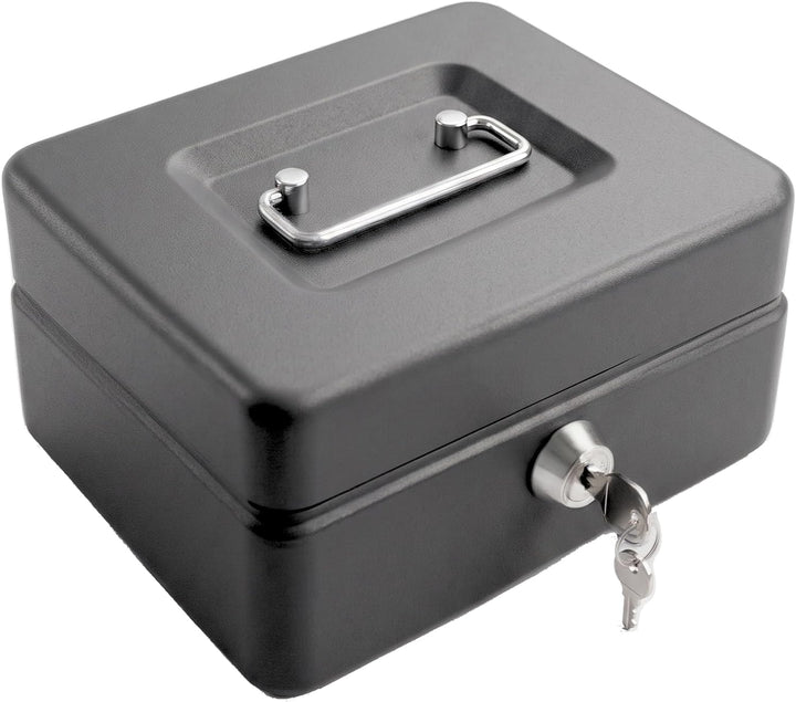 Requisite Needs Metall-Spardose, 15,2 cm, Stahl, für Bargeld, Pfand, mit Schloss, 2 Schlüssel für Si