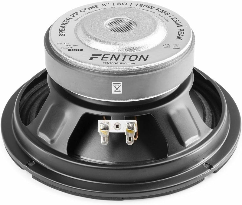 Fenton WP20 - HiFi Basslautsprecher, 20 cm PP-Membran Chassis Ersatz Lautsprecher, 250 Watt - 8 Ohm