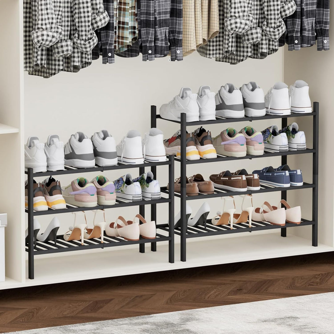 Bambus-schuhregal platzsparend,Schuhständer mit 3 Ebenen,Schuh Regal für Flur, Wohnzimmer, Schlafzim