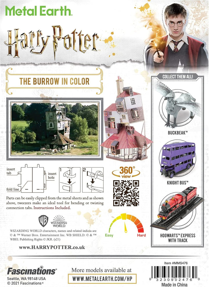 Fascinations MMS476 Metal Earth Metallbausätze - Harry Potter Fuchsbau The Burrow, lasergeschnittene