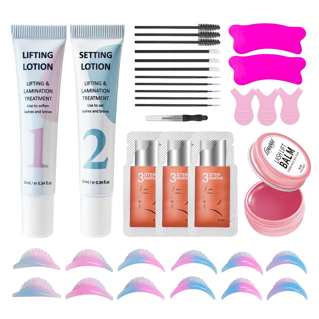 Wimpernlifting Set, Lash Lifting Set, Augenbrauen Lifting, Pflegender Wimpernlift Balsam mit Wimpern