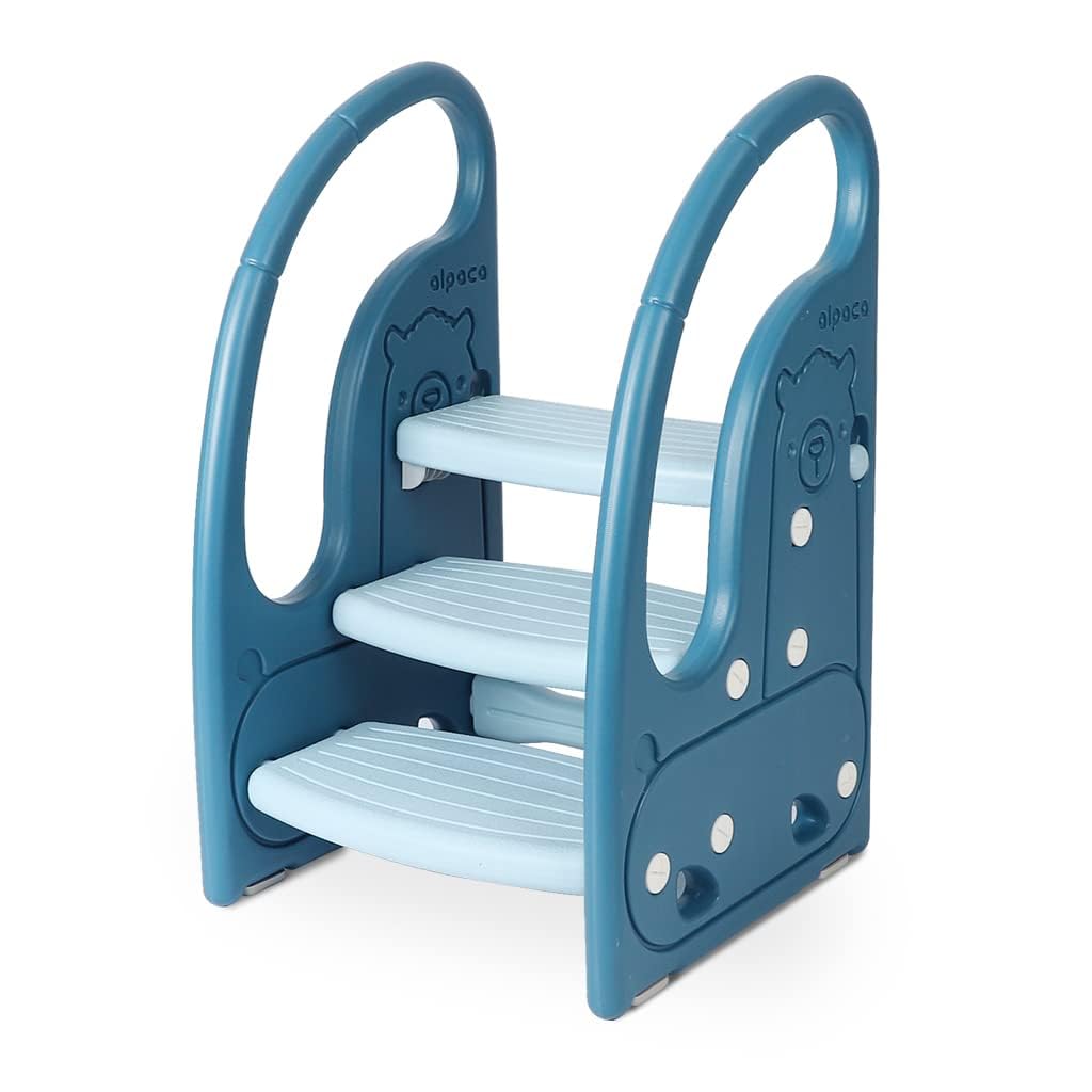 Onasti Tritthocker für Kinder, Dreistufiger Höhenverstellbar Tritt-Schemel Kinderschemel für Baby, B