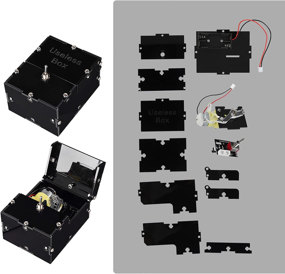 Einzigartiges DIY-Set „Useless Box“ mit Lustigem Spielzeug Zum Zeitvertreib – Leave Me Alone Black