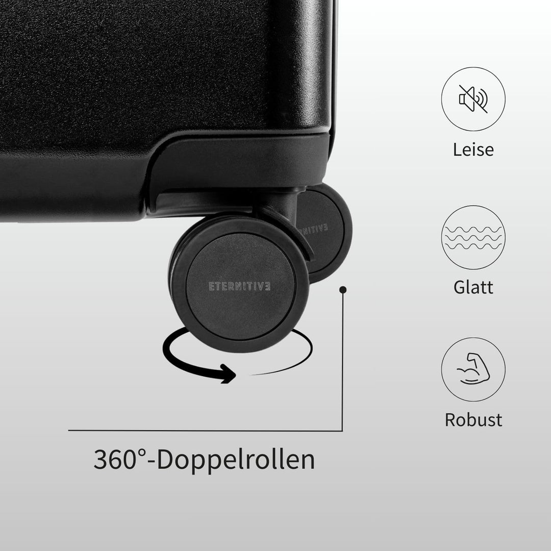 ETERNITIVE - Koffer I Reisekoffer aus Polycarbonat & ABS I Koffer Leicht mit Rollen 360° I Hartschal