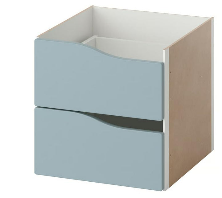 KALLAX Einsatz mit 2 Schubladen, wellenförmig/hell graublau, 33x33 (IKE 105.928.03)